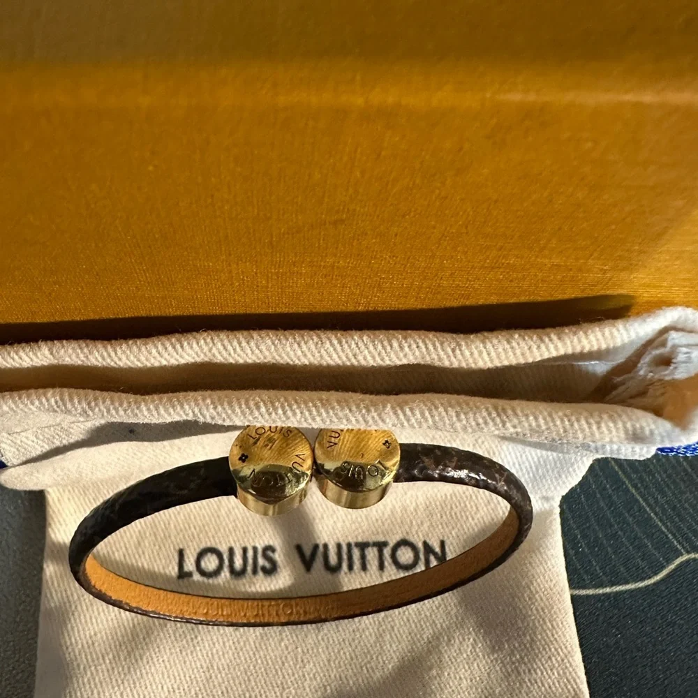 Louis Vuitton Monogram Bracelet with Gold Accents - Picture 4 of 6